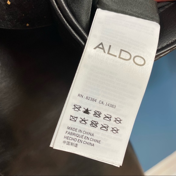 Aldo Black Suede Faux Leather Clutch Crossbody - Picture 12 of 16